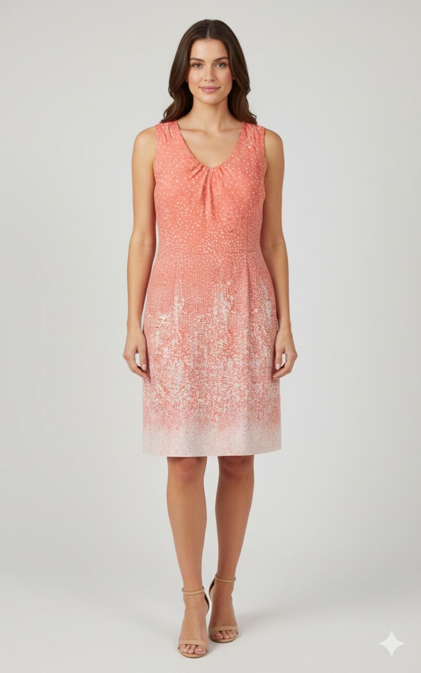 Pure Collection Coral Peach Silk Shift Dress 12